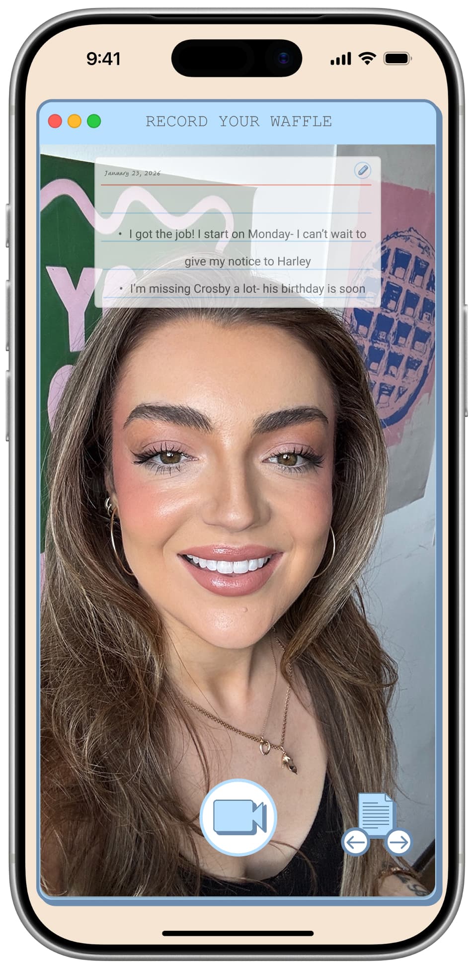 Record your weekly waffle